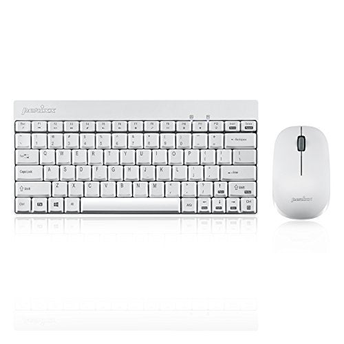 Perixx PERIDUO-712W Wireless Mini Keyboard and Mouse Set, White, US English Layout - Image 1