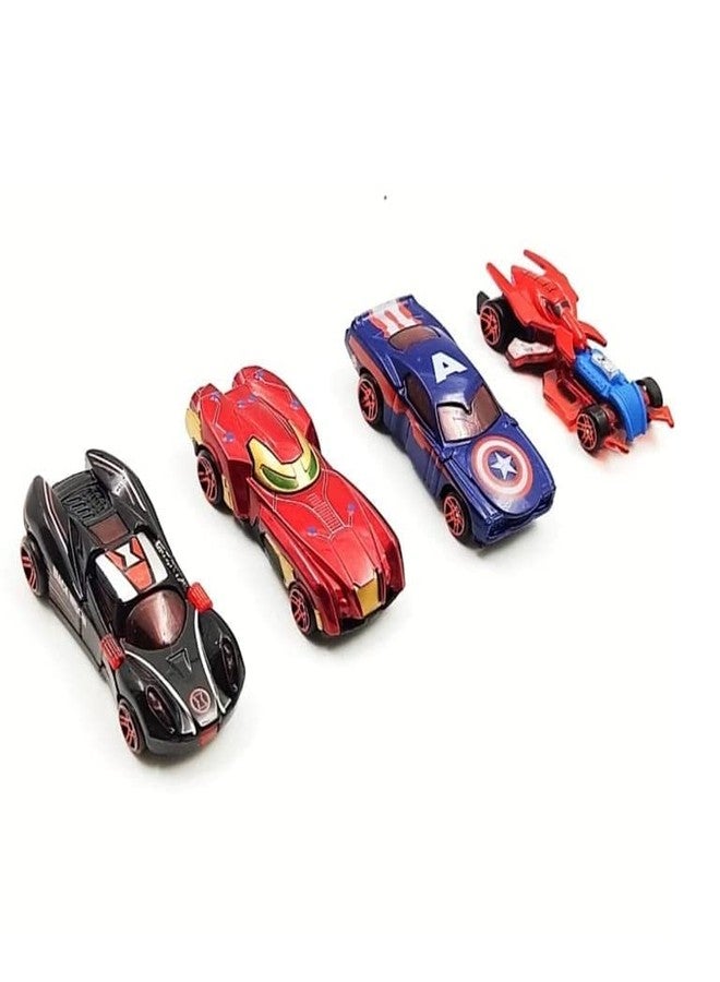 Sky Tech® Mini Metal Car for Kids, Avenger Car Pack of 4 Mini Racers Series Diecast Cars Suitable for Children, Movie Vehicle Racing Cars for Competition and Story Play - Multicolor - Image 5