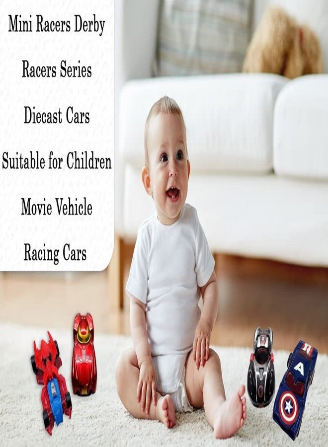 Sky Tech® Mini Metal Car for Kids, Avenger Car Pack of 4 Mini Racers Series Diecast Cars Suitable for Children, Movie Vehicle Racing Cars for Competition and Story Play - Multicolor - Image 3