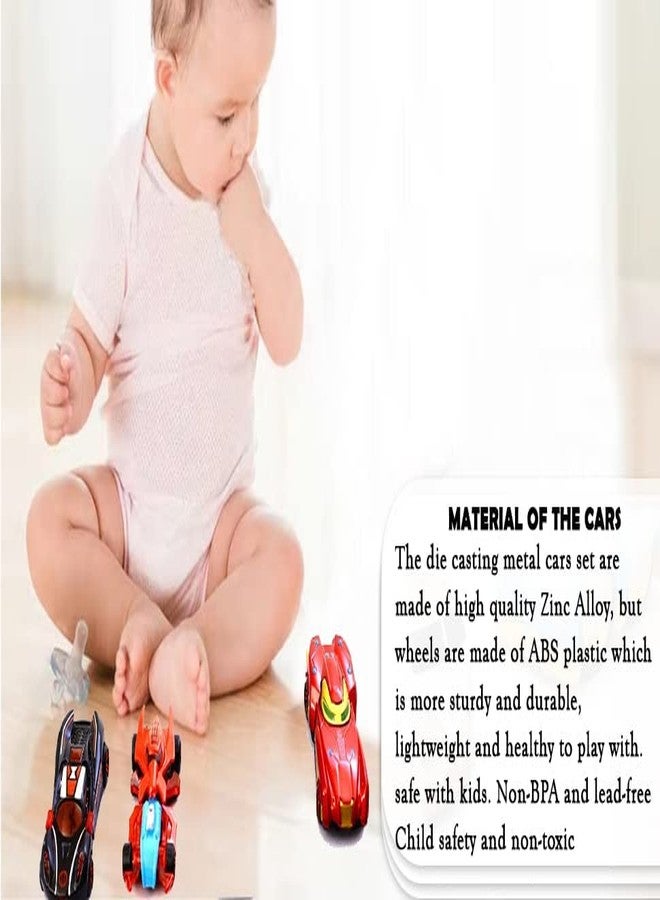 Sky Tech® Mini Metal Car for Kids, Avenger Car Pack of 4 Mini Racers Series Diecast Cars Suitable for Children, Movie Vehicle Racing Cars for Competition and Story Play - Multicolor - Image 2