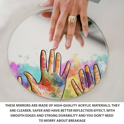True Flair Silver Acrylic Mirror for Art and Craft Purpose Painting | Round Circle Mirror for Lippan Art, and Many More | 8 Inch X 8 Inch Pack of 1 - Image 2
