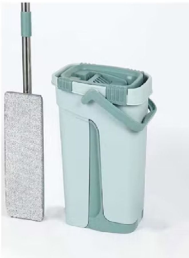 Microfiber Flat Mop With Bucket Kit Green