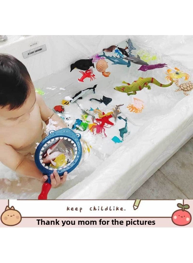 Simulation Sea Animal Toy Creatures Shark Dolphin 3 Children 4 Whale Soft Gum Boy Underwater World Fish Model-Color:Ocean Toy Model 【set Of 21 + Storage Box】】-Specifications:Q9899-216 - Image 4