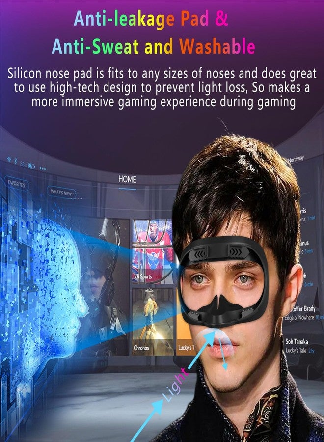 Saqico Face Pad & Face Cover Cushion Replacement Compatible with Oculus/Meta Quest 2 -VR Accessories Facial Interface Bracket Foam Soft Silicone & Comfortable Leather Sweat-Proof Anti-Leakage Nose Pad - Image 5