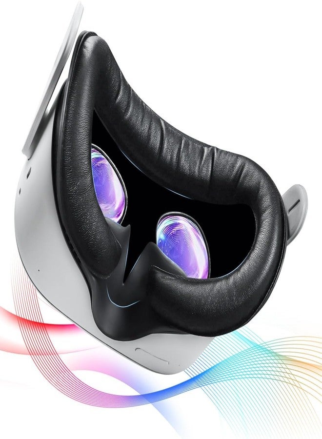 Saqico Face Pad & Face Cover Cushion Replacement Compatible with Oculus/Meta Quest 2 -VR Accessories Facial Interface Bracket Foam Soft Silicone & Comfortable Leather Sweat-Proof Anti-Leakage Nose Pad - Image 1