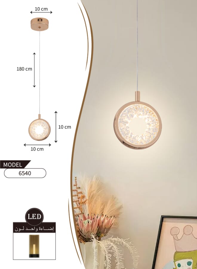 بيست باور ثريا علاقي 6540 مصباح معلق LED إضاءة داخلية مرصع بالكريستال – فخامة عصرية بارتفاع قابل للتعديل وإضاءة ناعمة - Image 3