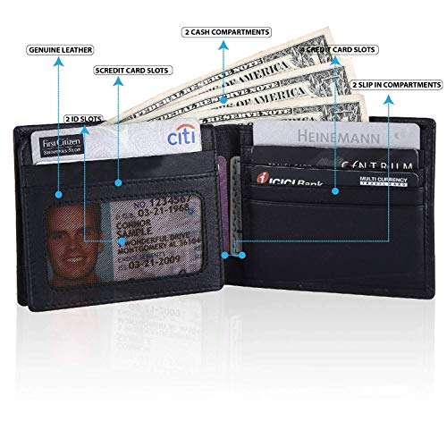 Cross Black Men's Wallet Stylish Genuine Leather Wallets for Men Latest Gents Purse with Card Holder Compartment (AC948799_3-1) - Image 3
