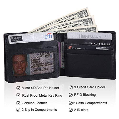 Cross Black Men's Wallet Stylish Genuine Leather Wallets for Men Latest Gents Purse with Card Holder Compartment (AC948799_3-1) - Image 5