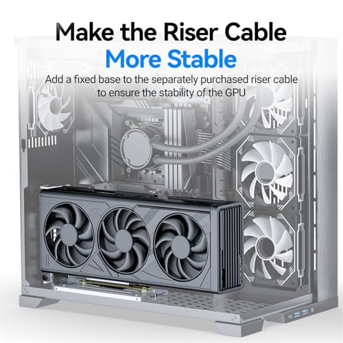 JEYI حامل بطاقة الرسوميات العمودي JEYI، مجموعة تركيب كابل Riser PCIe 5.0/4.0 لأجهزة الكمبيوتر، متوافق مع صناديق E-ATX و ATX - أسود (لا تشمل كابل Riser) - Image 3