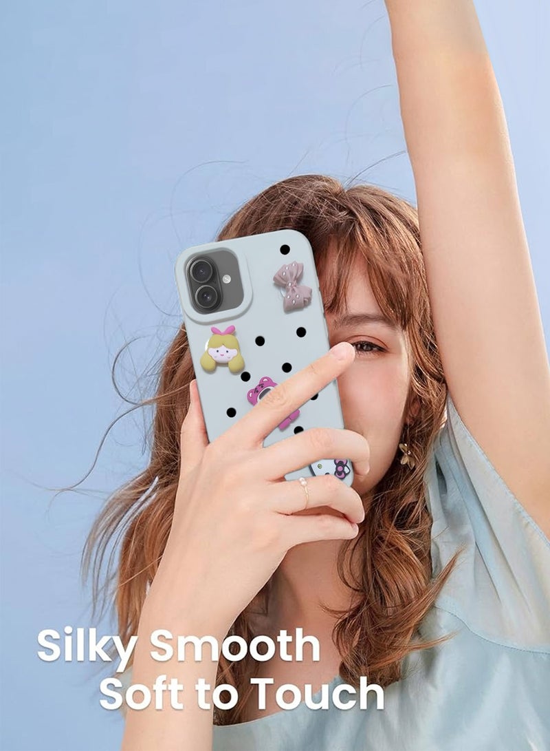 Wtech Apple iPhone 16 Plus 2024 Cute Cartoon Silicone Slippers Holes Shockproof DIY Phone Case Cover - White - Image 3