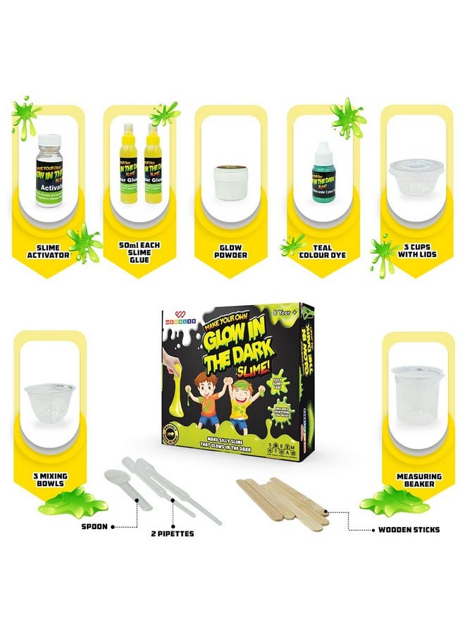 Wembley - Wembley Slime Kit - Glow in The Dark | DIY Slime Maker Set for Kids Craft Activity Kit with Slime Activator | Science Experiment Kit | Satisfying Gadgets | Neon Slime Maker Non-Toxic BIS Approved - Image 1