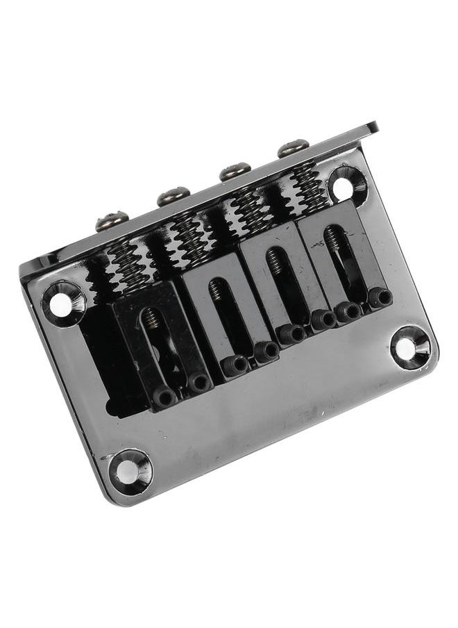 Thoraya - Electric Guitar Bridge 4 String Metal Fixed Hardtail Saddle Musical Instrument Accessories with Tool Set GA905 Black - Image 1