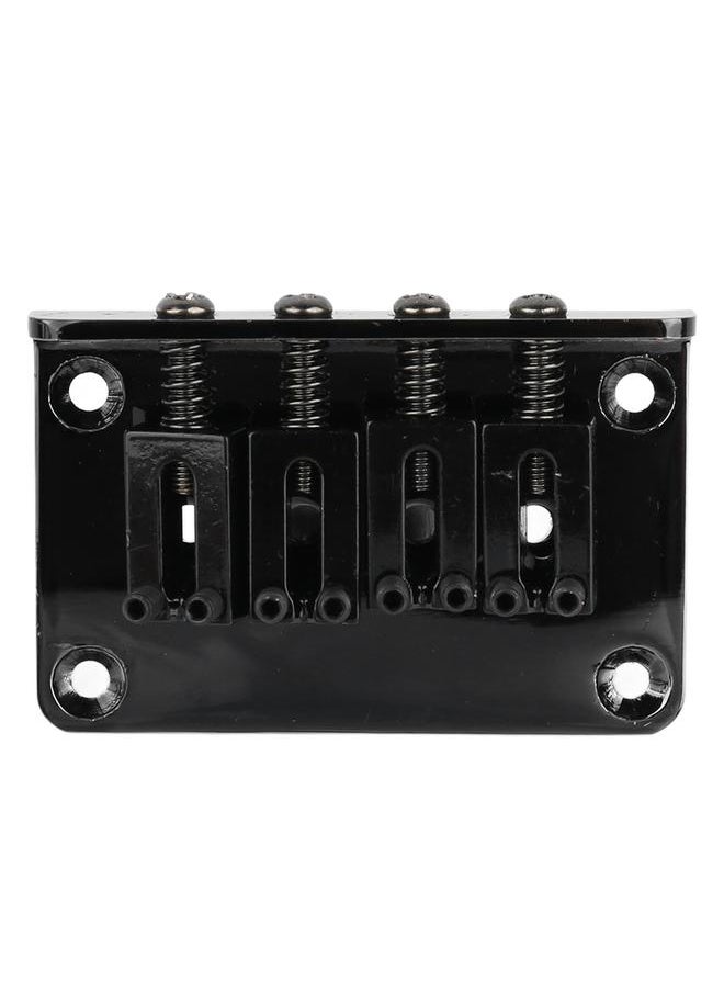 Thoraya - Electric Guitar Bridge 4 String Metal Fixed Hardtail Saddle Musical Instrument Accessories with Tool Set GA905 Black - Image 1