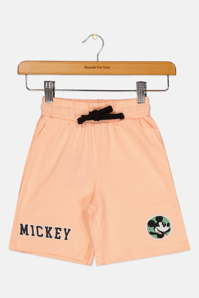 Disney Toddlers Girl Mickey And Friends Embroidered Shorts, Peach - Image 2