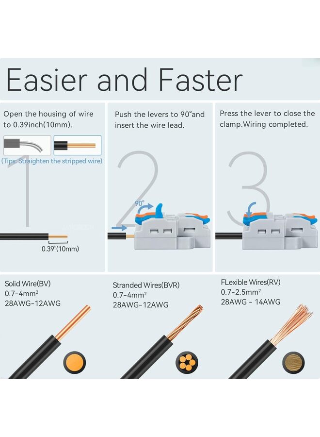 6 قطع من كتل طرفية DIN Rail، موصلات أسلاك توصيل DIY للدائرة المضمنة 28-12AWG (المقاس: 10OUT) - Image 4
