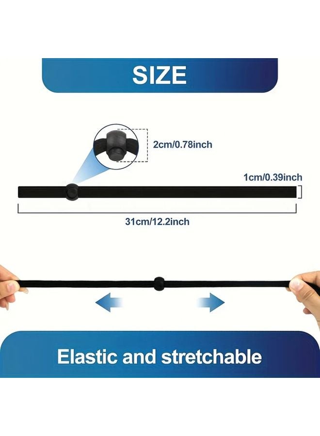 Black Adjustable Non Slip Glasses Straps 5 Pack with Buckles for Sports Running - Image 3