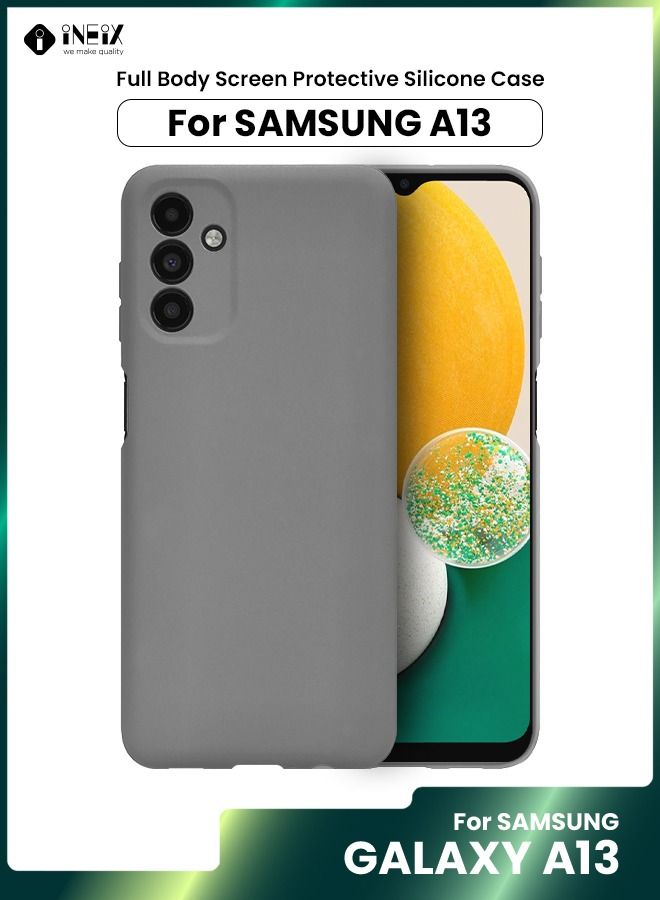 إينيكس جراب سيليكون مرن متوافق لهاتف سامسونج‎‎ ‎‎جالكسي ايه 5G 13‎‎-رمادي - Image 1