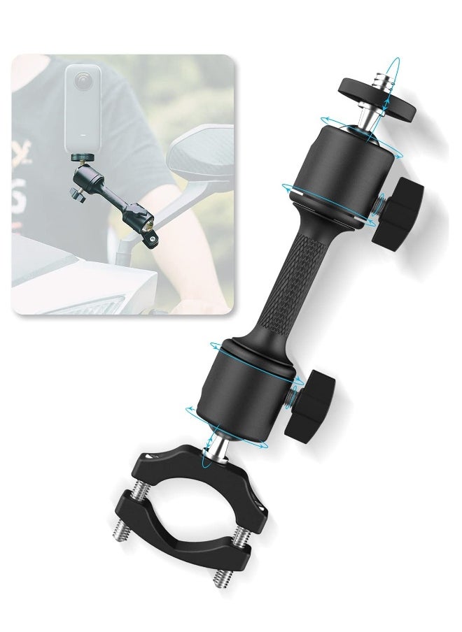 Generic 360° Motorcycle Bike Camera Holder Handlebar Mount Bracket 1/4 Metal Stand Compatible with GoPro Hero 11/10/ 9/8/7/6/5 Black,DJI Osmo Action 3/2,Insta360 One X2,Campark/AKASO and More  - Image 1