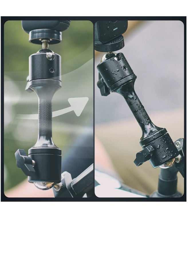 Generic 360° Motorcycle Bike Camera Holder Handlebar Mount Bracket 1/4 Metal Stand Compatible with GoPro Hero 11/10/ 9/8/7/6/5 Black,DJI Osmo Action 3/2,Insta360 One X2,Campark/AKASO and More  - Image 5