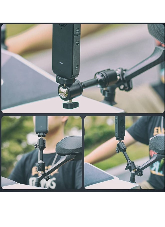 Generic 360° Motorcycle Bike Camera Holder Handlebar Mount Bracket 1/4 Metal Stand Compatible with GoPro Hero 11/10/ 9/8/7/6/5 Black,DJI Osmo Action 3/2,Insta360 One X2,Campark/AKASO and More  - Image 3