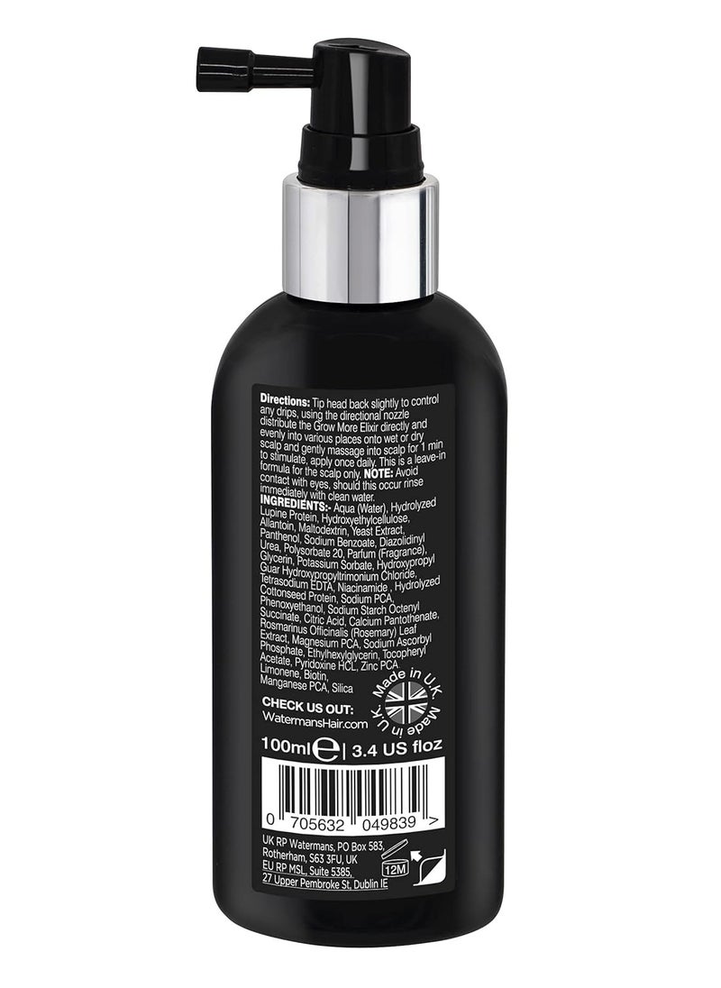 Watermans Watermans Grow More, Hair Growth Serum, Visibly Thicker and Stronger Hair, Vegan, Scalp Treatment, DHT Blocker, Rosemary Oil, Biotin, None Medical - Improves scalp density 3.4 Fl Oz  - Image 2