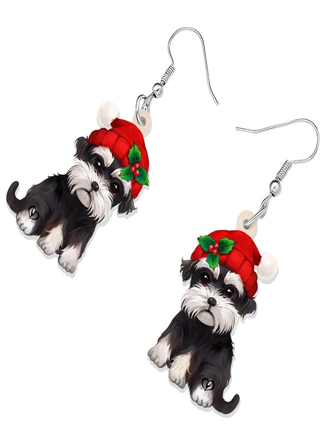 Bonsny Acrylic Drop Dangle Christmas Gifts Dog Puppy Schnauzer Earrings Ornaments Decorations Pets Jewelry For Women Accessories (Schnauzer) - Image 3