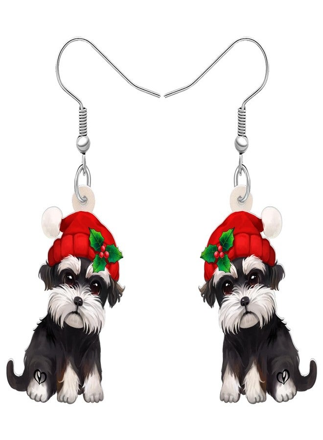 Bonsny Acrylic Drop Dangle Christmas Gifts Dog Puppy Schnauzer Earrings Ornaments Decorations Pets Jewelry For Women Accessories (Schnauzer) - Image 1