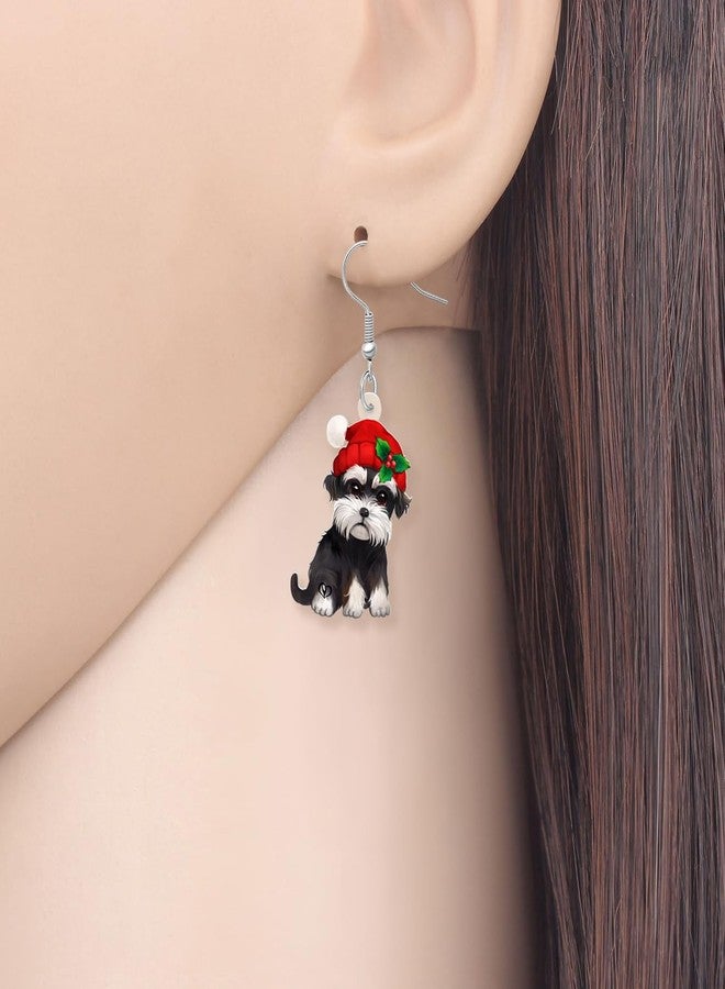 Bonsny Acrylic Drop Dangle Christmas Gifts Dog Puppy Schnauzer Earrings Ornaments Decorations Pets Jewelry For Women Accessories (Schnauzer) - Image 2