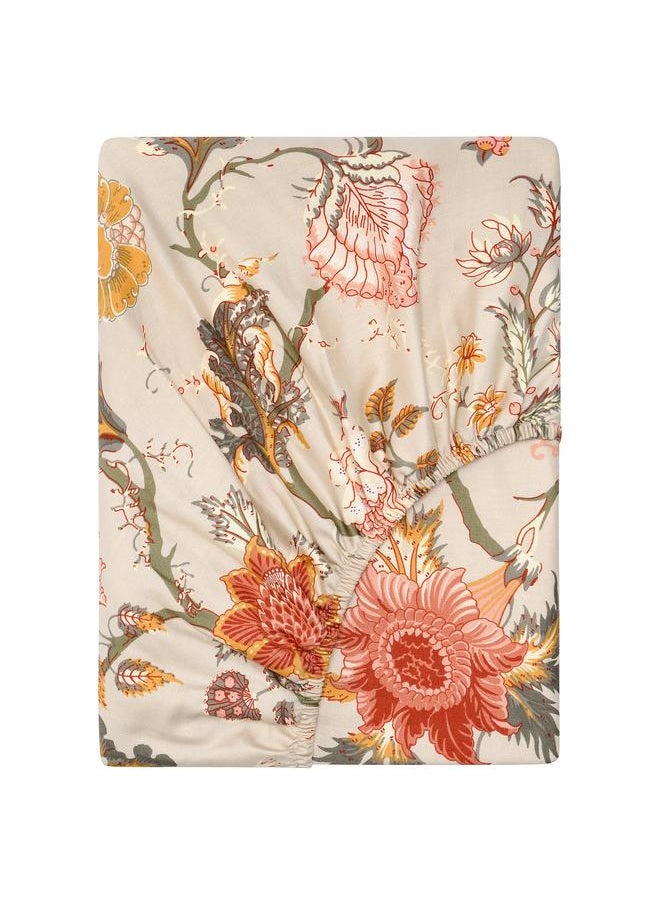 Generic Fitted sheet, light grey-beige, 160x200 cm  - Image 1