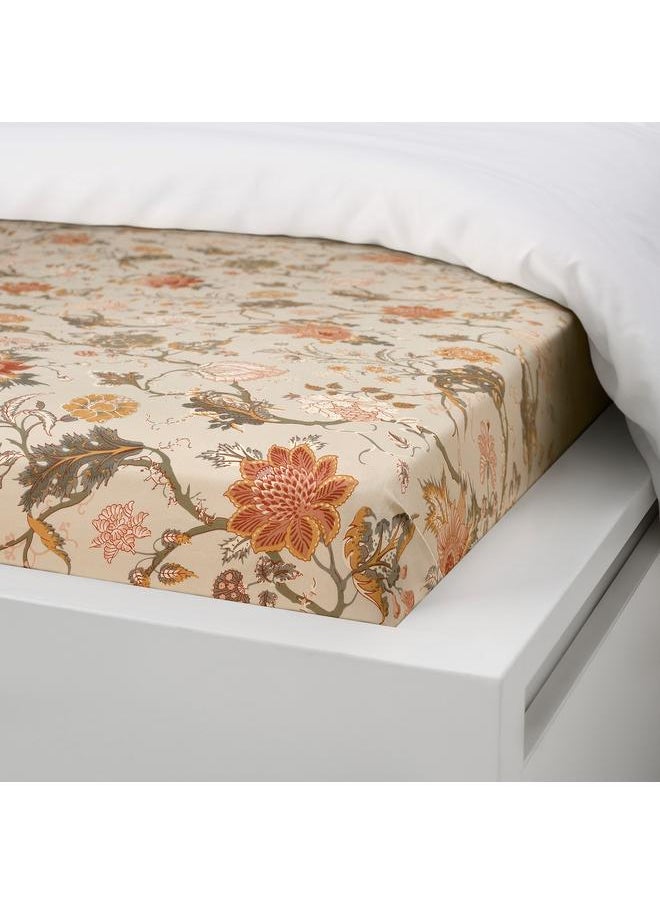 Generic Fitted sheet, light grey-beige, 160x200 cm  - Image 4