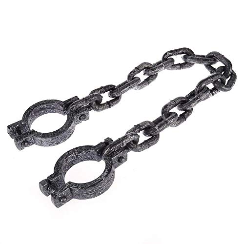 Bezall Halloween Chain Plastic Wrist Shackles Prison Handcuffs Links for Halloween Haunted Decoration Costume Party Trick Props - Image 1