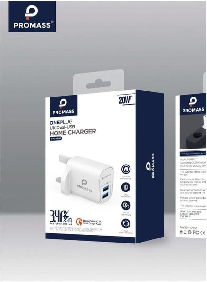 PROMASS Home Wall Charger Pro Mass 20W  3.4A supports fast charging for all devices - Image 1