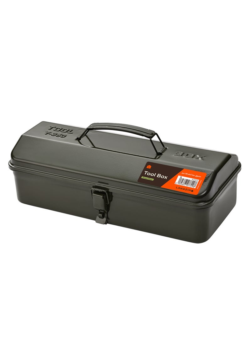 LAWAZIM Tool Box -36cm Green- Durable Rust-Proof Anti-Corrosion Metal Tool Box with Secure Latch, Ergonomic Handle and Spacious Interior - for Home, Garage, Workshop, and DIY Tool Storage Organization  - Image 1