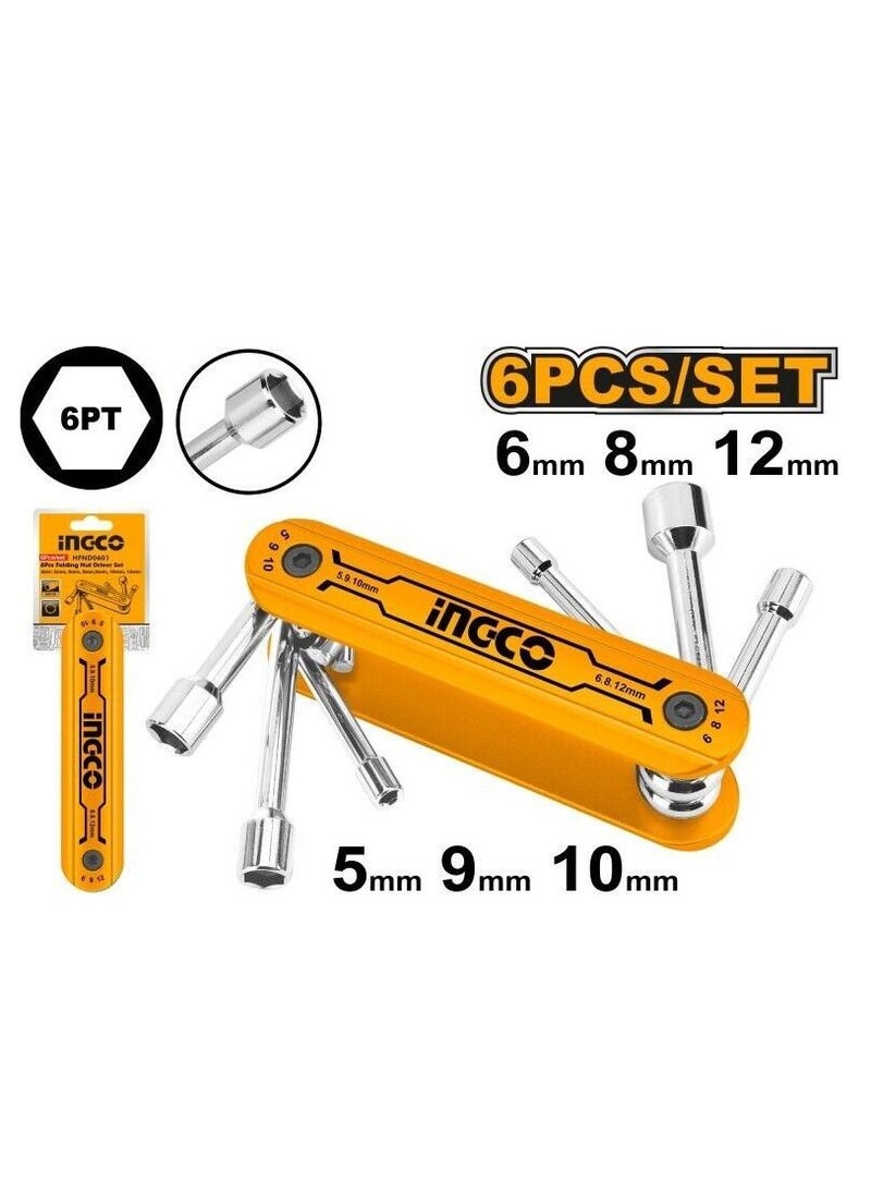 INGCO - 6 pcs Folding Nut Driver Set - Image 1