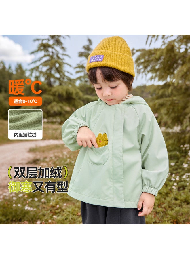 Doodle Home kids Hooded Jacket For Boys & Girls, Autumn Windproof Coat For Toddlers - Image 2