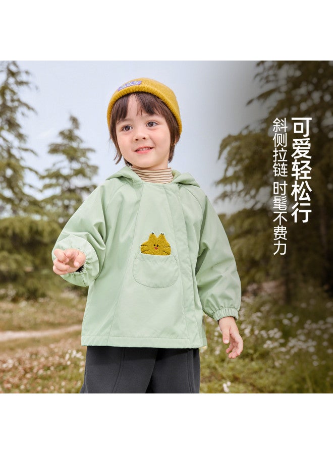 Doodle Home kids Hooded Jacket For Boys & Girls, Autumn Windproof Coat For Toddlers - Image 5