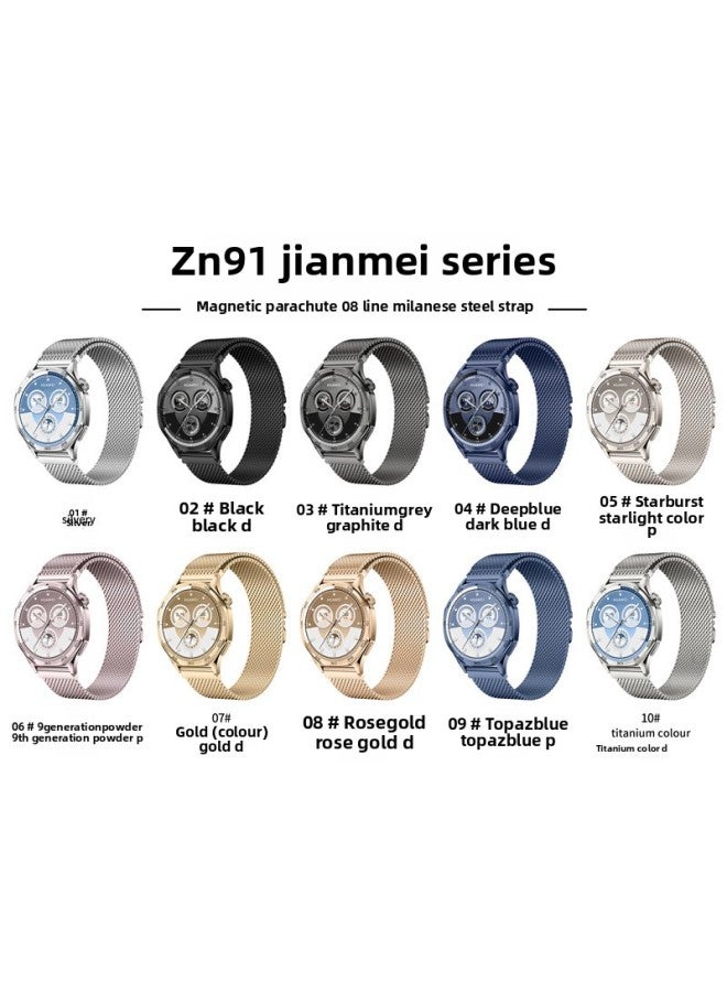 For HuaweiGT5/4 Magnetic Steel Belt Parachute Magnetic Buckle Milanese Strap For XiaomiFor SamsungWatch7-Color:9#Top Blue P-Specifications:20mm