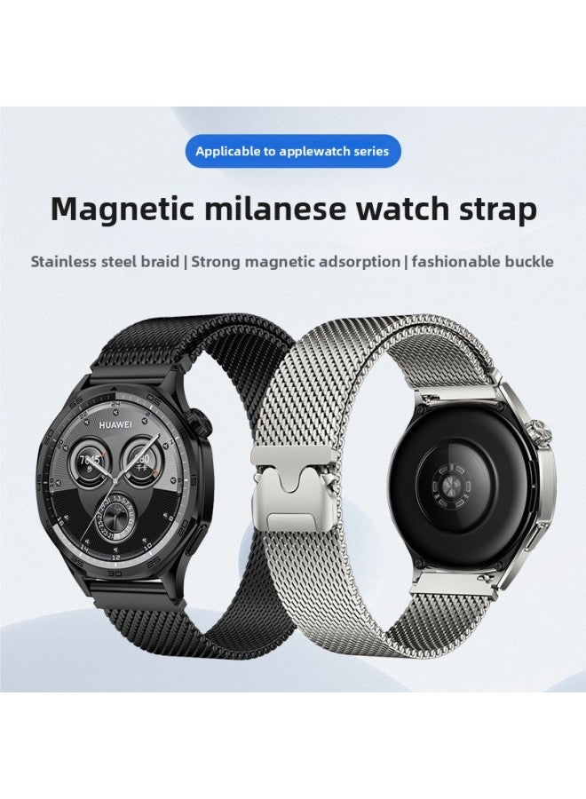For HuaweiGT5/4 Magnetic Steel Belt Parachute Magnetic Buckle Milanese Strap For XiaomiFor SamsungWatch7-Color:9#Top Blue P-Specifications:20mm