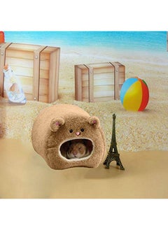 TOPINCN TOPINCN Hamster Bed, Winter Warm Cushion Fleece Hanging Cage Cute Hamster House Pet Nest Cute Cartoon Soft Warm House Hamster Mouse Small Animal Cave Home Hammock Dark Brown  - Image 3