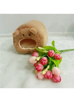 TOPINCN TOPINCN Hamster Bed, Winter Warm Cushion Fleece Hanging Cage Cute Hamster House Pet Nest Cute Cartoon Soft Warm House Hamster Mouse Small Animal Cave Home Hammock Dark Brown  - Image 5
