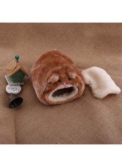 TOPINCN TOPINCN Hamster Bed, Winter Warm Cushion Fleece Hanging Cage Cute Hamster House Pet Nest Cute Cartoon Soft Warm House Hamster Mouse Small Animal Cave Home Hammock Dark Brown  - Image 2