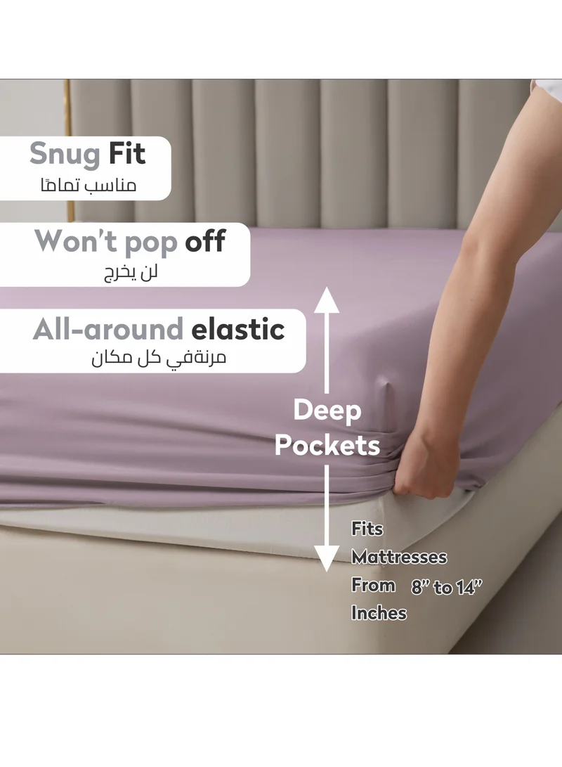 دوناتيلا ملاءة سرير: 3 قطع الملك الحجم ورقة مع المخدة مجموعة ، فائقة لينة 35 سنتيمتر ستوكات التبريد لينة غطاء سرير ، رمادي فاتح