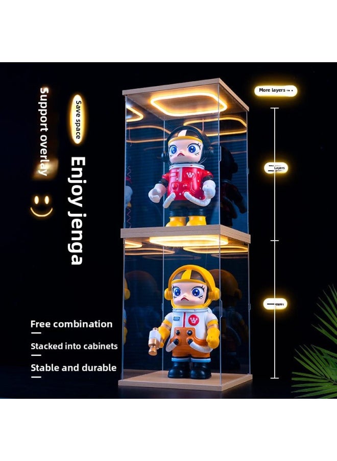 Generic - Lego Model Display Box With Light Acrylic High Transparent Dust Cover Handmade Gundam Luminous Display Cabinet-Color:Return Type Light Display Box-50cm-60cm-Specification:60cm - Image 1