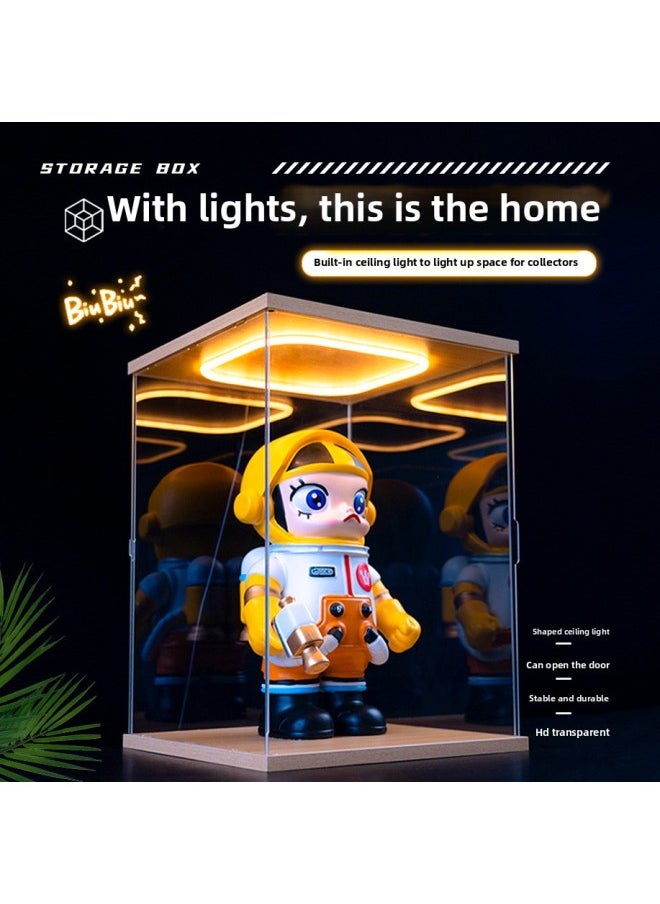 Generic - Lego Model Display Box With Light Acrylic High Transparent Dust Cover Handmade Gundam Luminous Display Cabinet-Color:Return Type Light Display Box-50cm-60cm-Specification:60cm - Image 1