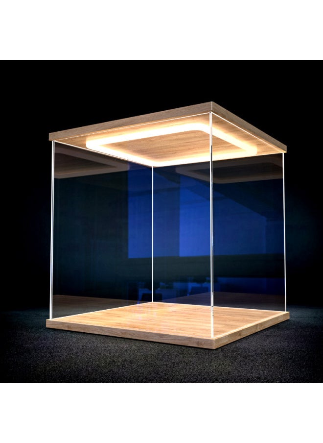 Generic - Lego Model Display Box With Light Acrylic High Transparent Dust Cover Handmade Gundam Luminous Display Cabinet-Color:Return Type Light Display Box-50cm-60cm-Specification:60cm - Image 1