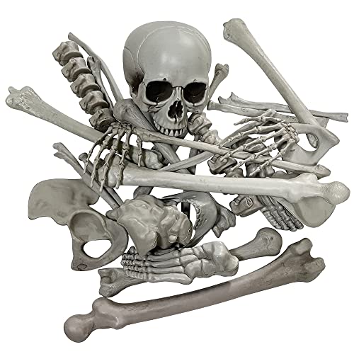 Wocst Halloween Skeleton Bones Realistic Looking Skulls Human Skeleton For Halloween Scary Graveyard Haunted House Lawn Yard Decorations28 pieces - Image 1