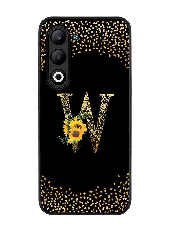 Stylizedd For Oppo A5 5G / A5 4G Case,Slim fit Camera Protection, Shockproof Thin Phone cover  - Custom Floral Monogram - W ( Black )