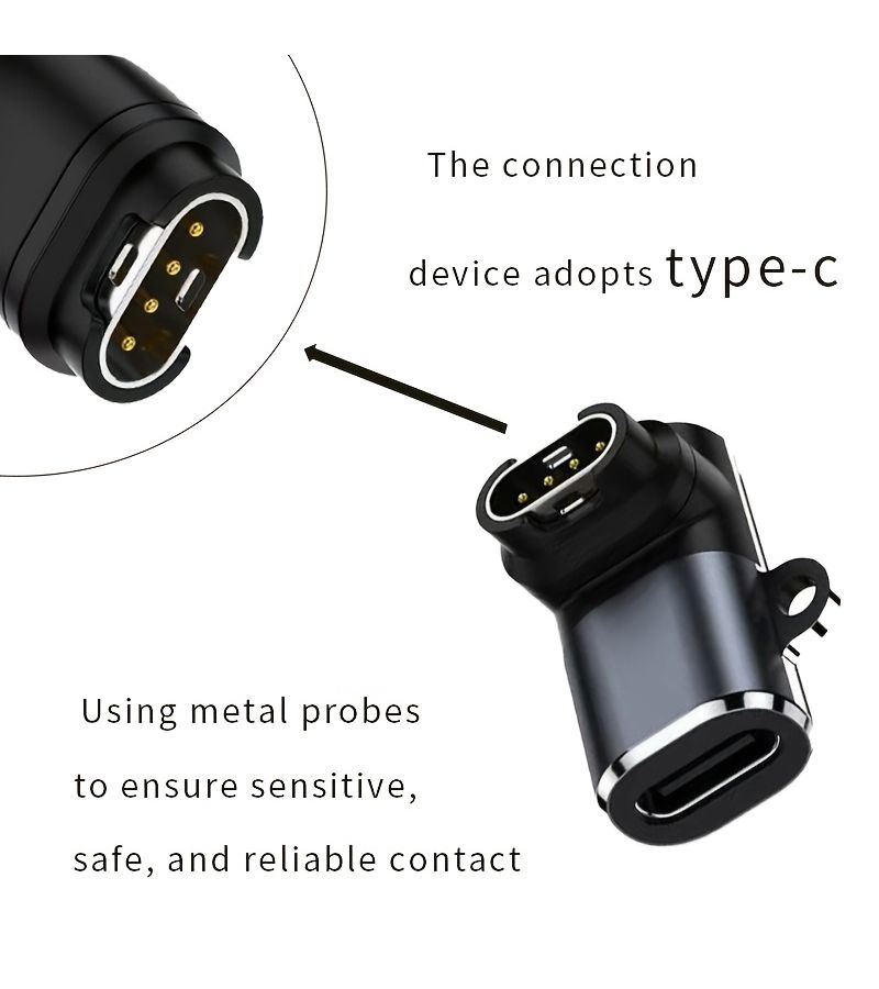 1PCS Metal USB C Smartwatch Charging Adapter for Garmin Fenix 8 7 6 Forerunner 955 965 - Image 1