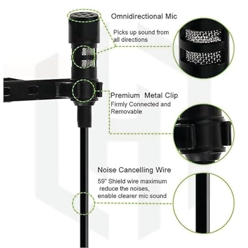 Humble HB-M01 Lavalier Lapel Condenser Mic for Android, USB 3.5MM Microphone for YouTube Vlogging Facebook Interview Livestream Video Recording and All(1.5 Meter) - Image 2