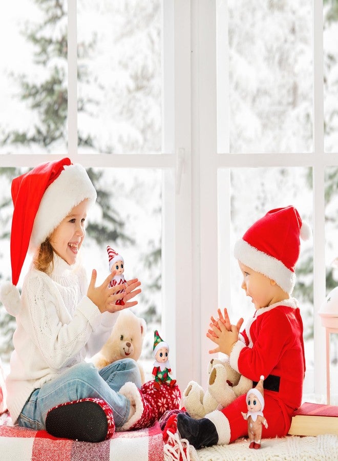 Aoriher 6 Pcs Christmas Doll Twins in Bib Pants and Bodysuit Miniature Accessories Green and Red Boy and Girl Toy Suitable for Xmas New Year Decor(Lovely Style) - Image 5